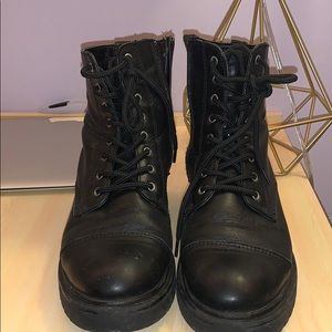 Aldo black combat boots